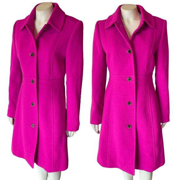 J.Crew Italian Double-Cloth Wool Lady Day Coat Thinsulate Vibrant Fuchsia Pink